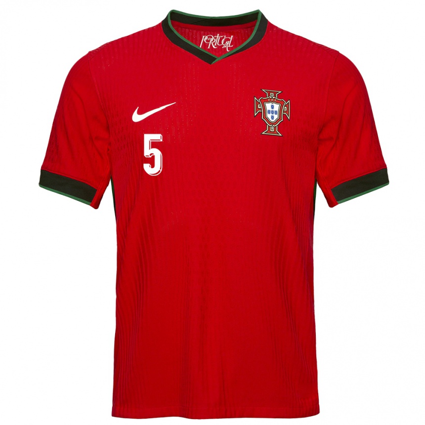 Kids Football Portugal Diogo Dalot #5 Red Home Jersey 24-26 T-Shirt Za