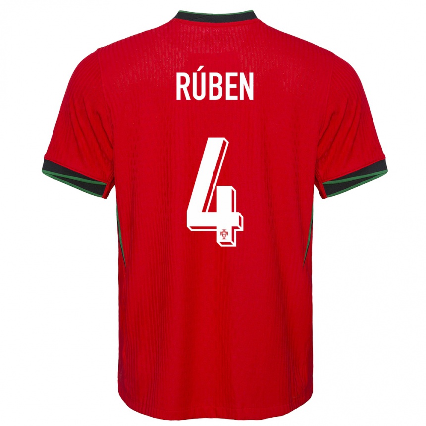 Kids Football Portugal Ruben Dias #4 Red Home Jersey 24-26 T-Shirt Za