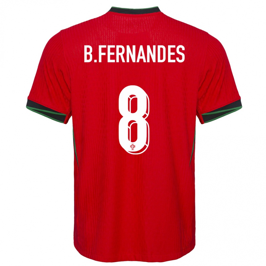 Kids Football Portugal Bruno Fernandes #8 Red Home Jersey 24-26 T-Shirt Za