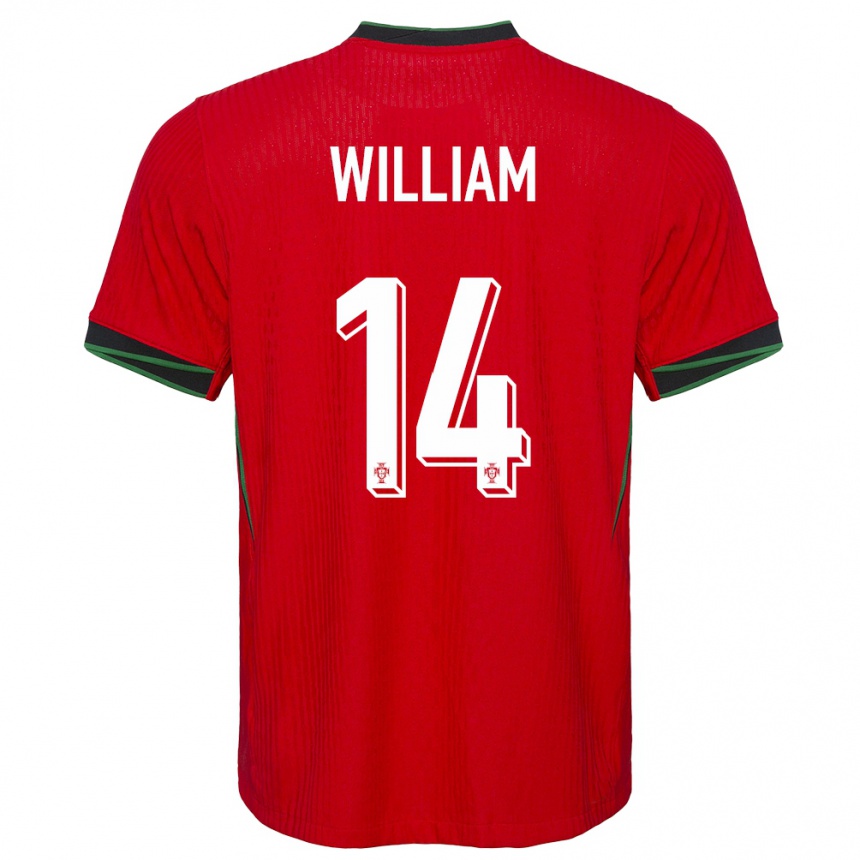 Kids Football Portugal William Carvalho #14 Red Home Jersey 24-26 T-Shirt Za