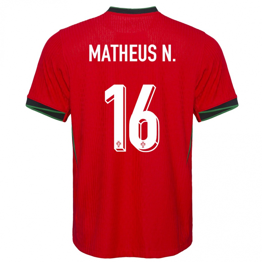 Kids Football Portugal Matheus Nunes #16 Red Home Jersey 24-26 T-Shirt Za