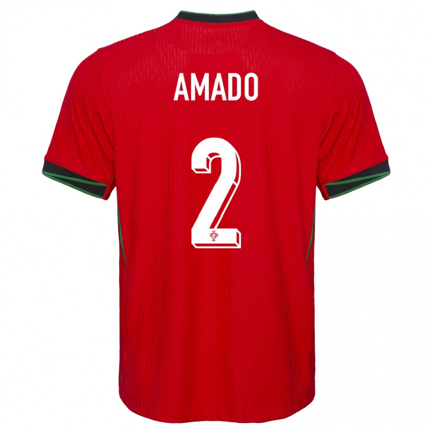 Kids Football Portugal Catarina Amado #2 Red Home Jersey 24-26 T-Shirt Za