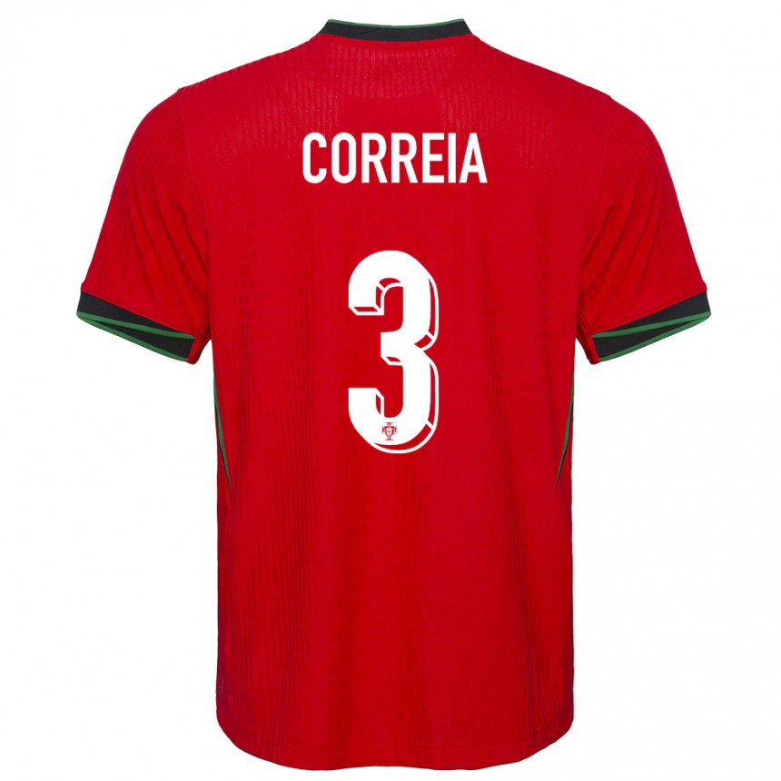 Kids Football Portugal Alicia Correia #3 Red Home Jersey 24-26 T-Shirt Za