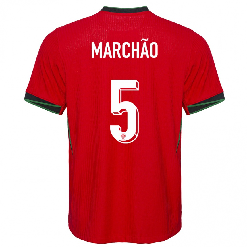 Kids Football Portugal Joana Marchao #5 Red Home Jersey 24-26 T-Shirt Za