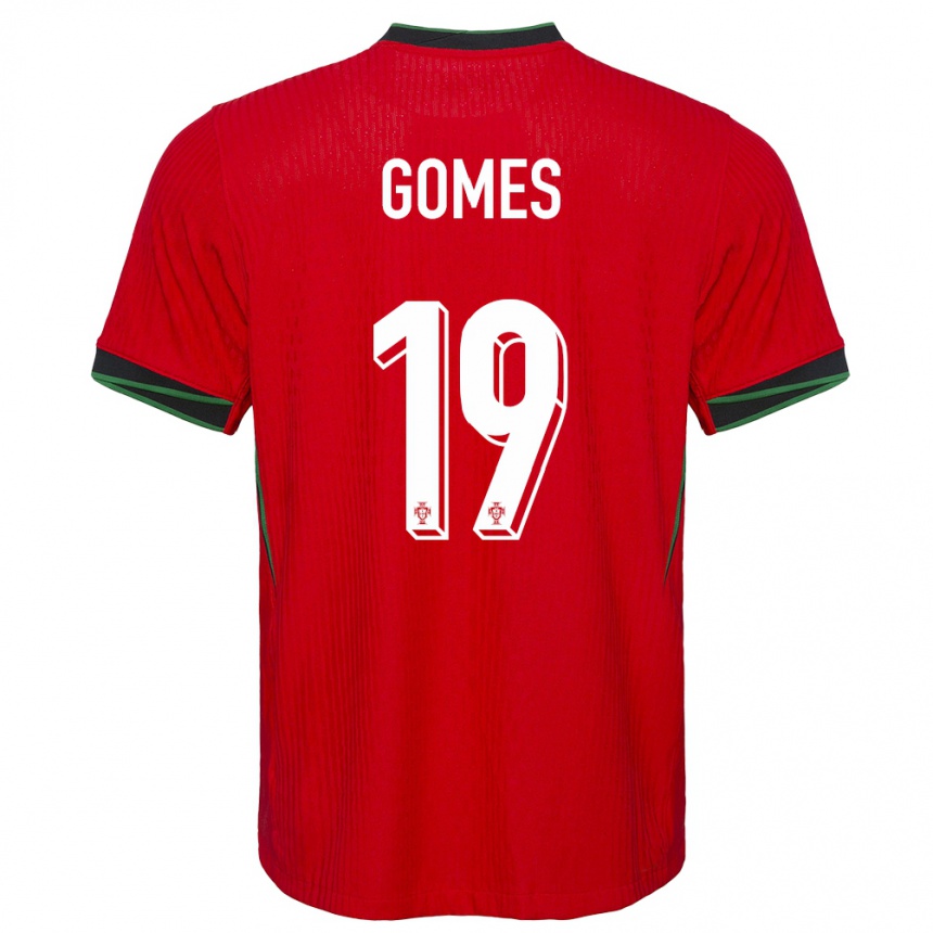 Kids Football Portugal Diana Gomes #19 Red Home Jersey 24-26 T-Shirt Za