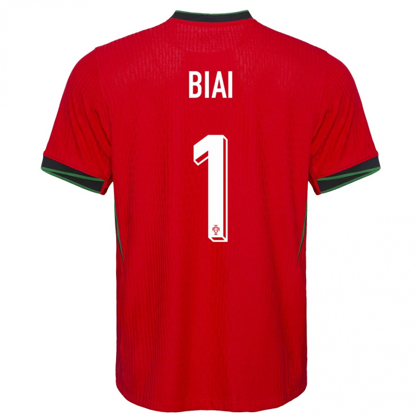 Kids Football Portugal Celton Biai #1 Red Home Jersey 24-26 T-Shirt Za