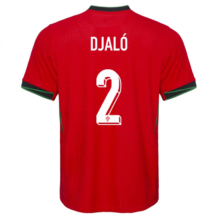 Kids Football Portugal Tiago Djalo #2 Red Home Jersey 24-26 T-Shirt Za