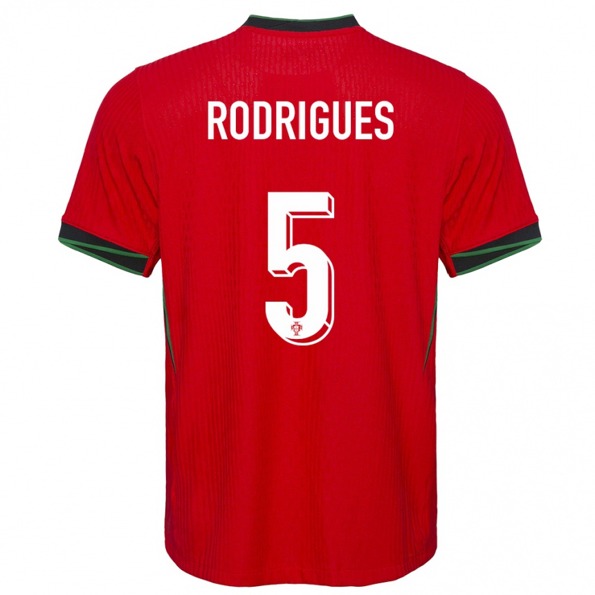 Kids Football Portugal Rafael Rodrigues #5 Red Home Jersey 24-26 T-Shirt Za