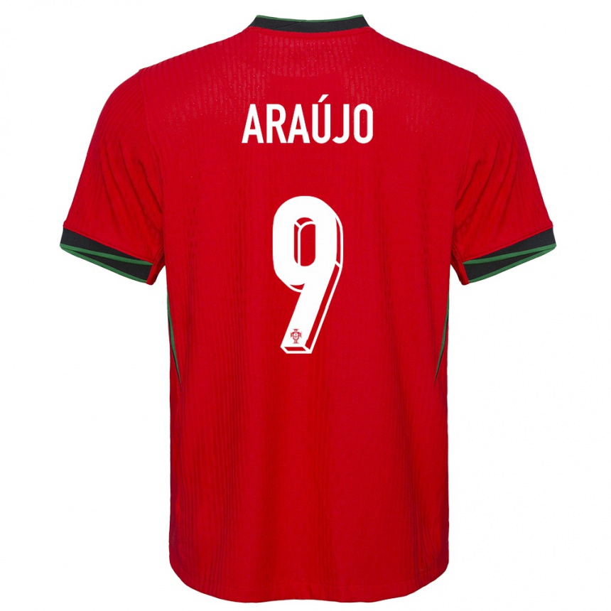 Kids Football Portugal Henrique Araujo #9 Red Home Jersey 24-26 T-Shirt Za