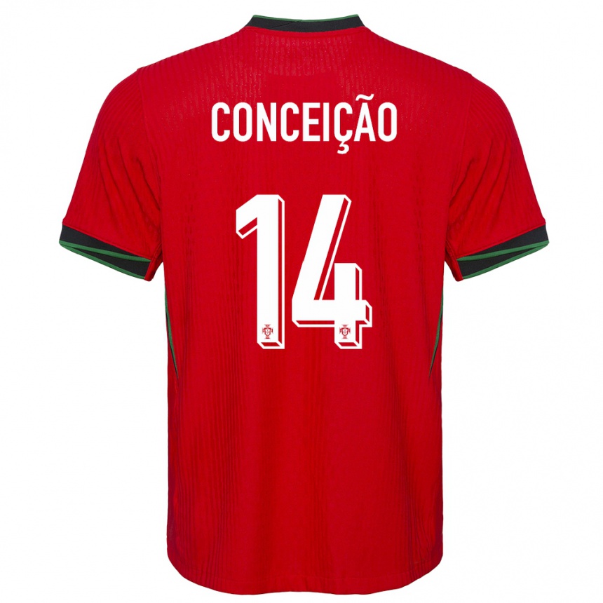 Kids Football Portugal Rodrigo Conceicao #14 Red Home Jersey 24-26 T-Shirt Za