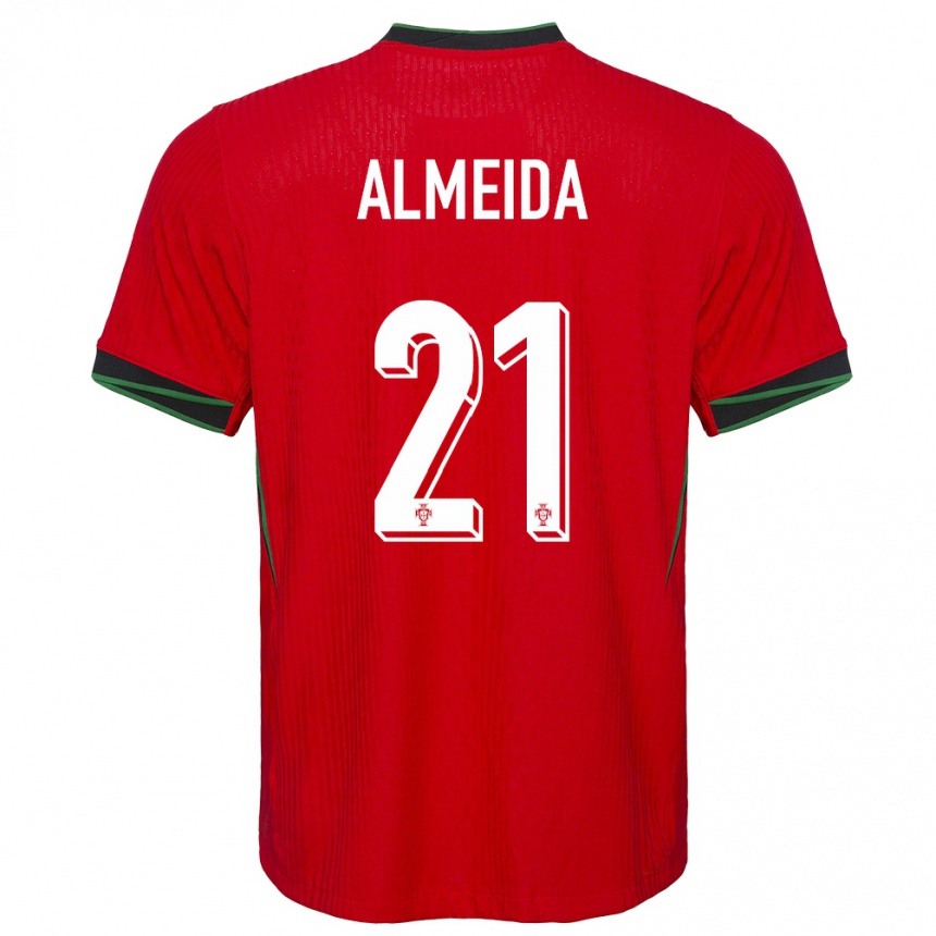 Kids Football Portugal Andre Almeida #21 Red Home Jersey 24-26 T-Shirt Za