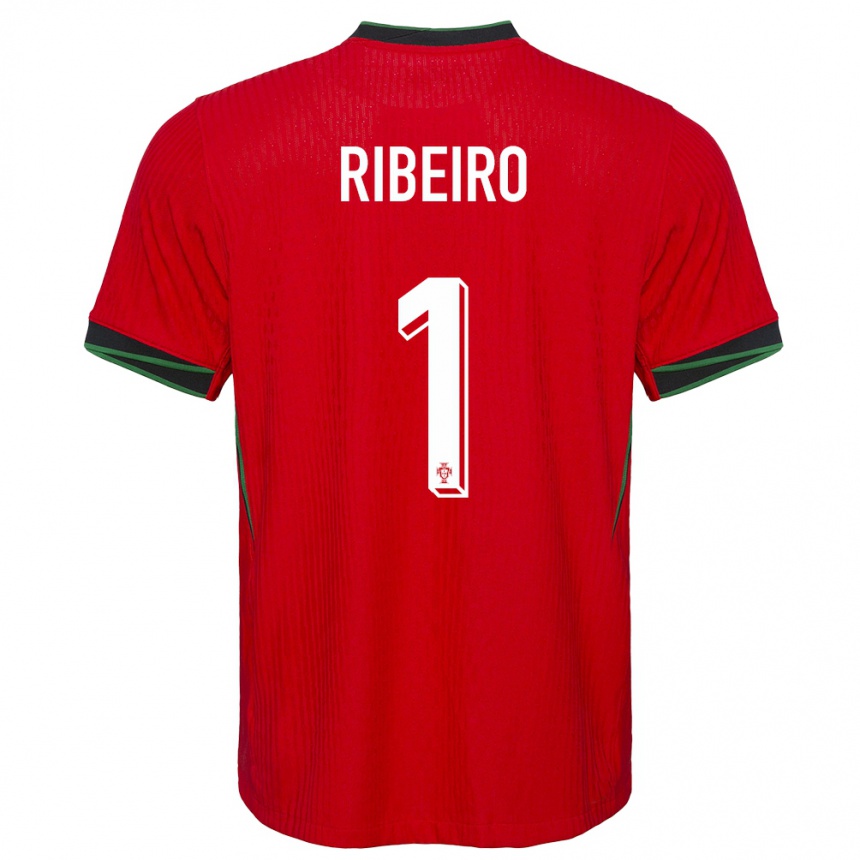 Kids Football Portugal Goncalo Ribeiro #1 Red Home Jersey 24-26 T-Shirt Za