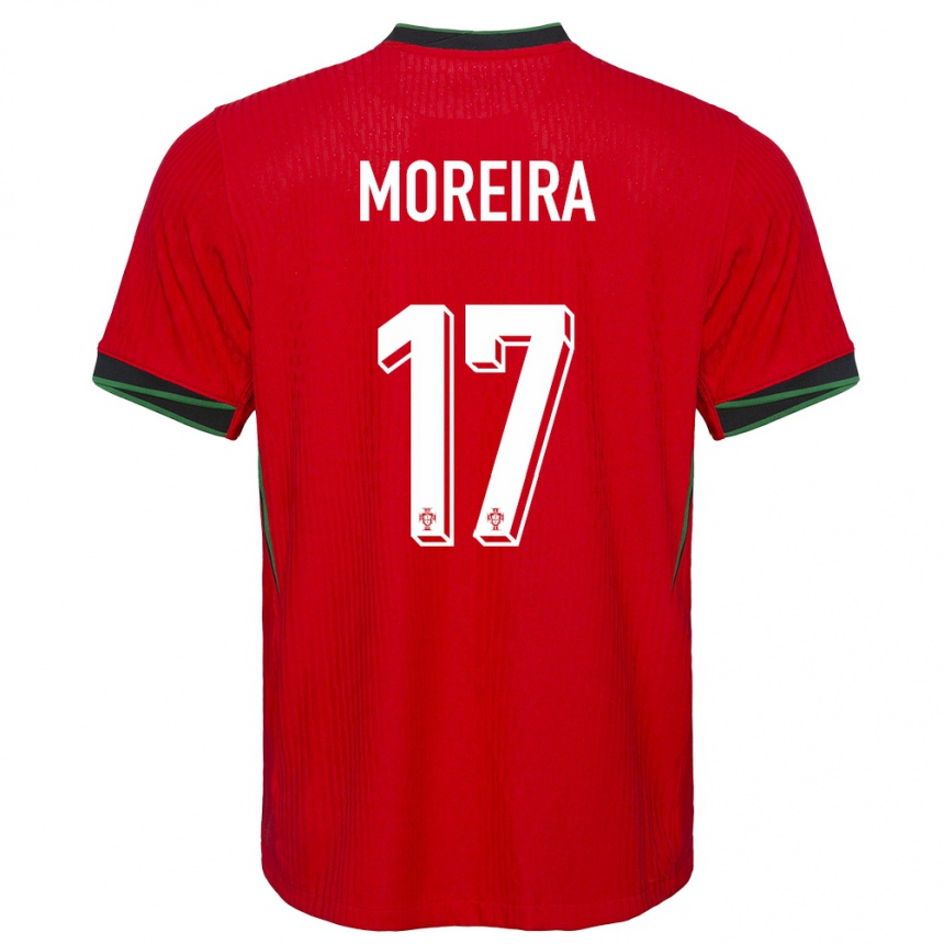 Kids Football Portugal Afonso Moreira #17 Red Home Jersey 24-26 T-Shirt Za