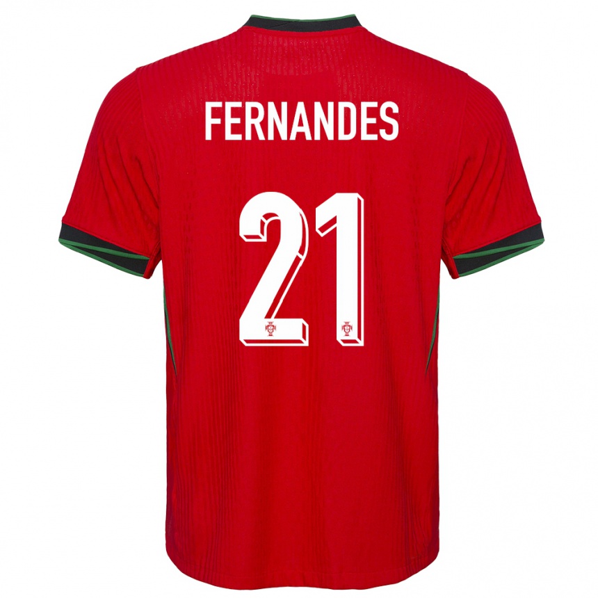 Kids Football Portugal Mateus Fernandes #21 Red Home Jersey 24-26 T-Shirt Za