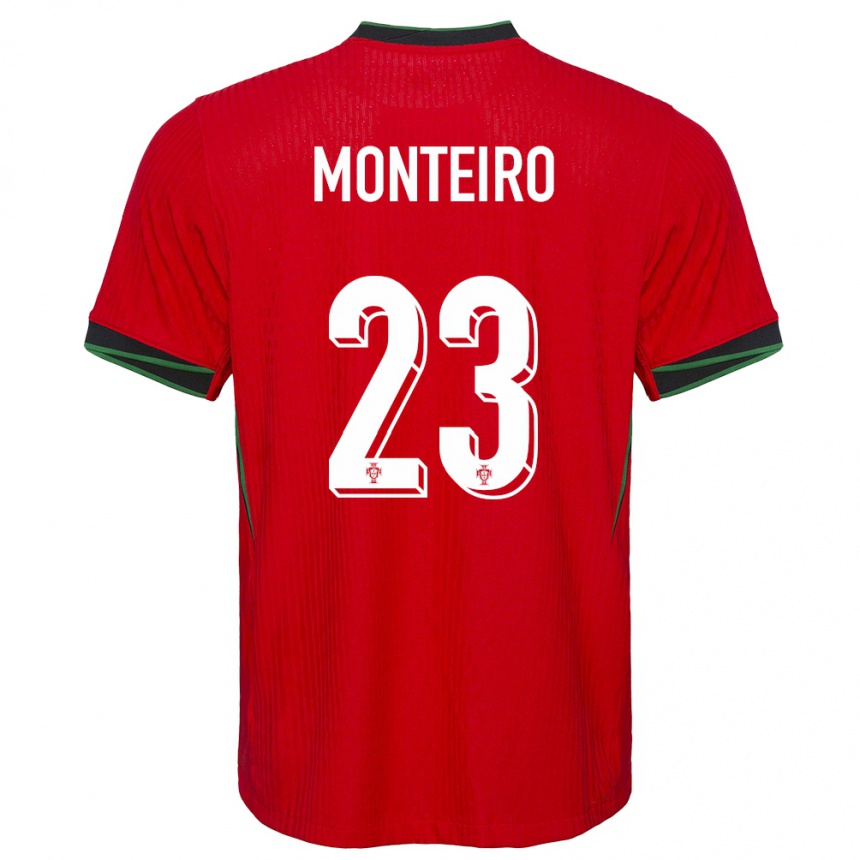 Kids Football Portugal David Monteiro #23 Red Home Jersey 24-26 T-Shirt Za