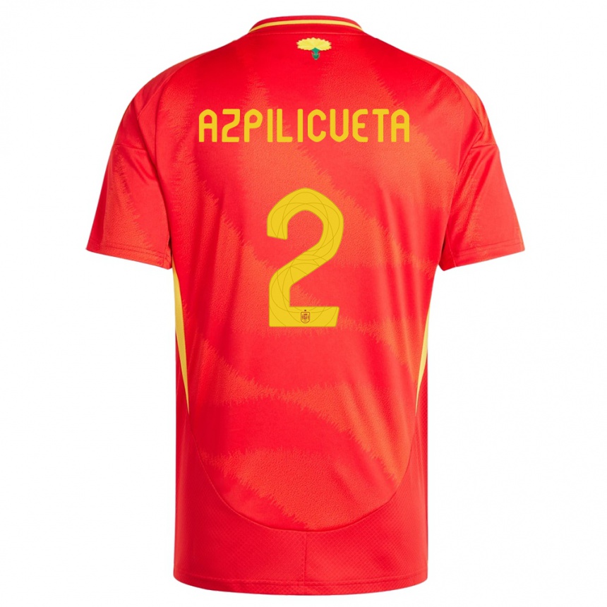 Kids Football Spain Cesar Azpilicueta #2 Red Home Jersey 24-26 T-Shirt Za