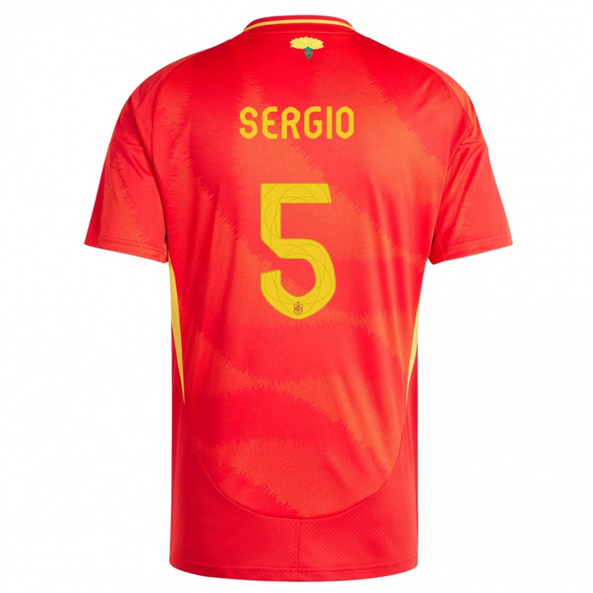 Kids Football Spain Sergio Busquets #5 Red Home Jersey 24-26 T-Shirt Za