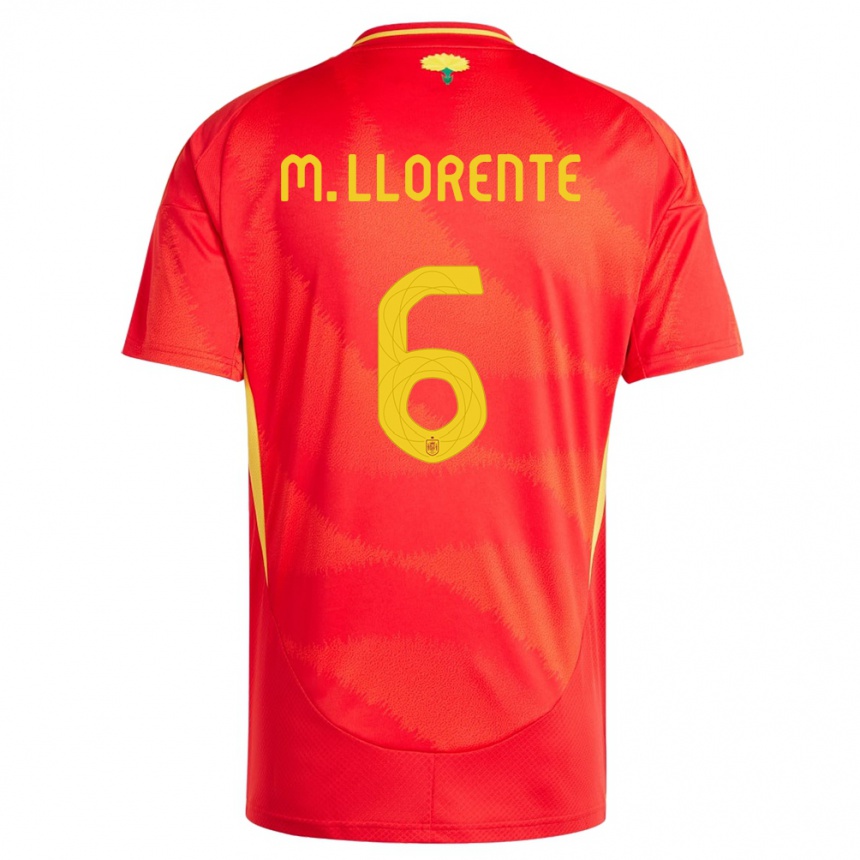 Kids Football Spain Marcos Llorente #6 Red Home Jersey 24-26 T-Shirt Za