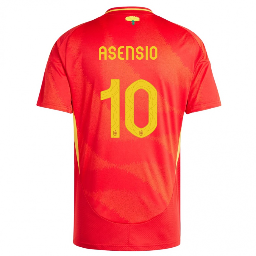 Kids Football Spain Marco Asensio #10 Red Home Jersey 24-26 T-Shirt Za