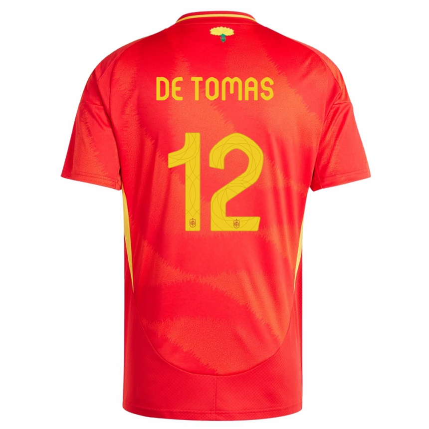 Kids Football Spain Raul De Tomas #12 Red Home Jersey 24-26 T-Shirt Za