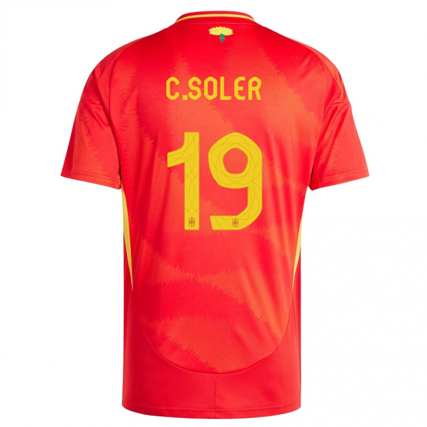 Kids Football Spain Carlos Soler #19 Red Home Jersey 24-26 T-Shirt Za