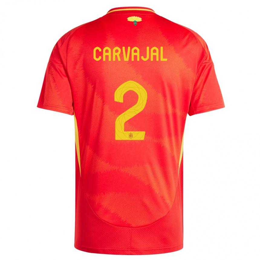 Kids Football Spain Daniel Carvajal #2 Red Home Jersey 24-26 T-Shirt Za