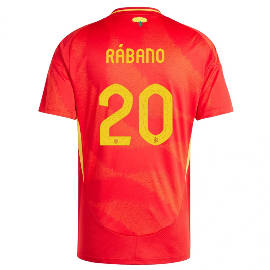 Kids Football Spain Nuria Rabano #20 Red Home Jersey 24-26 T-Shirt Za