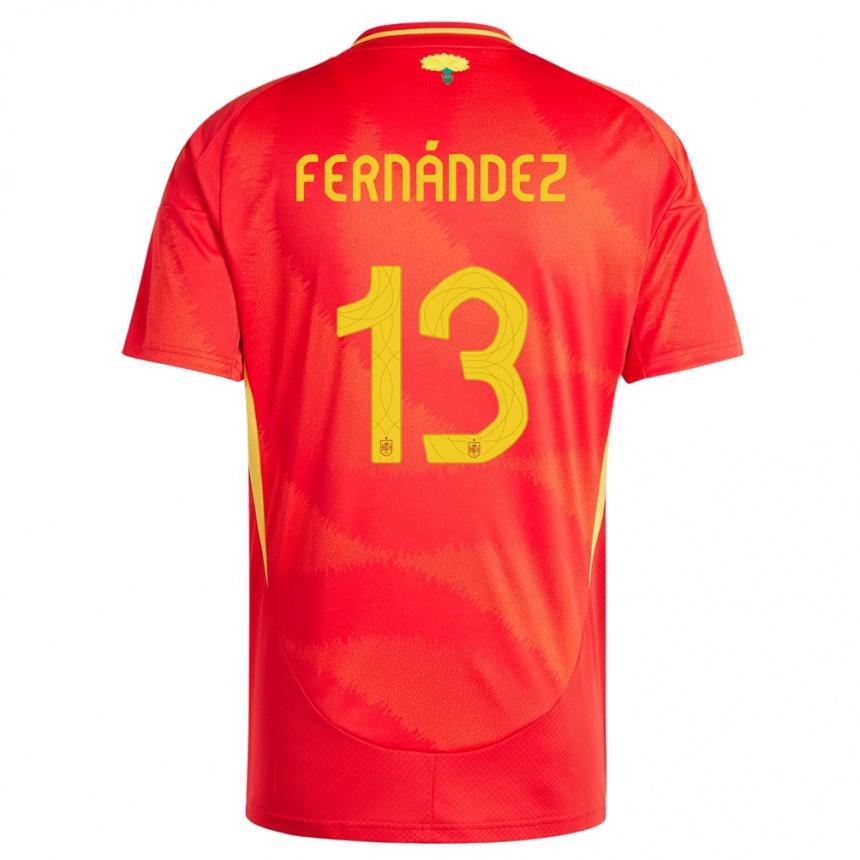 Kids Football Spain Cesar Fernandez #13 Red Home Jersey 24-26 T-Shirt Za