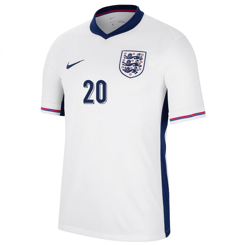 Kids Football England Jarrod Bowen #20 White Home Jersey 24-26 T-Shirt Za