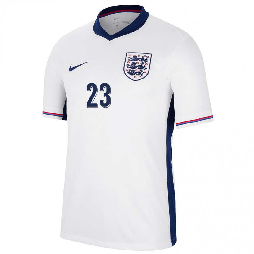 Kids Football England Lucy Staniforth #23 White Home Jersey 24-26 T-Shirt Za