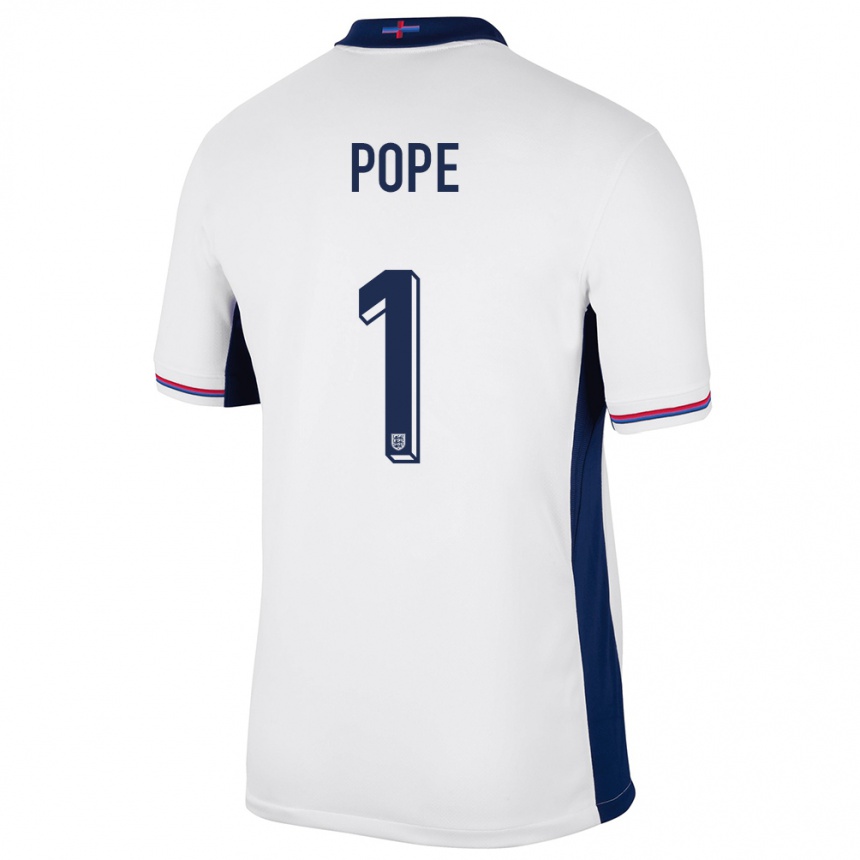 Kids Football England Nick Pope #1 White Home Jersey 24-26 T-Shirt Za