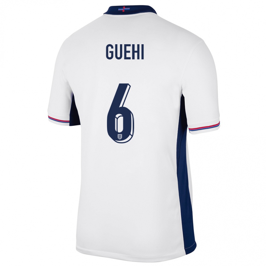 Kids Football England Marc Guehi #6 White Home Jersey 24-26 T-Shirt Za