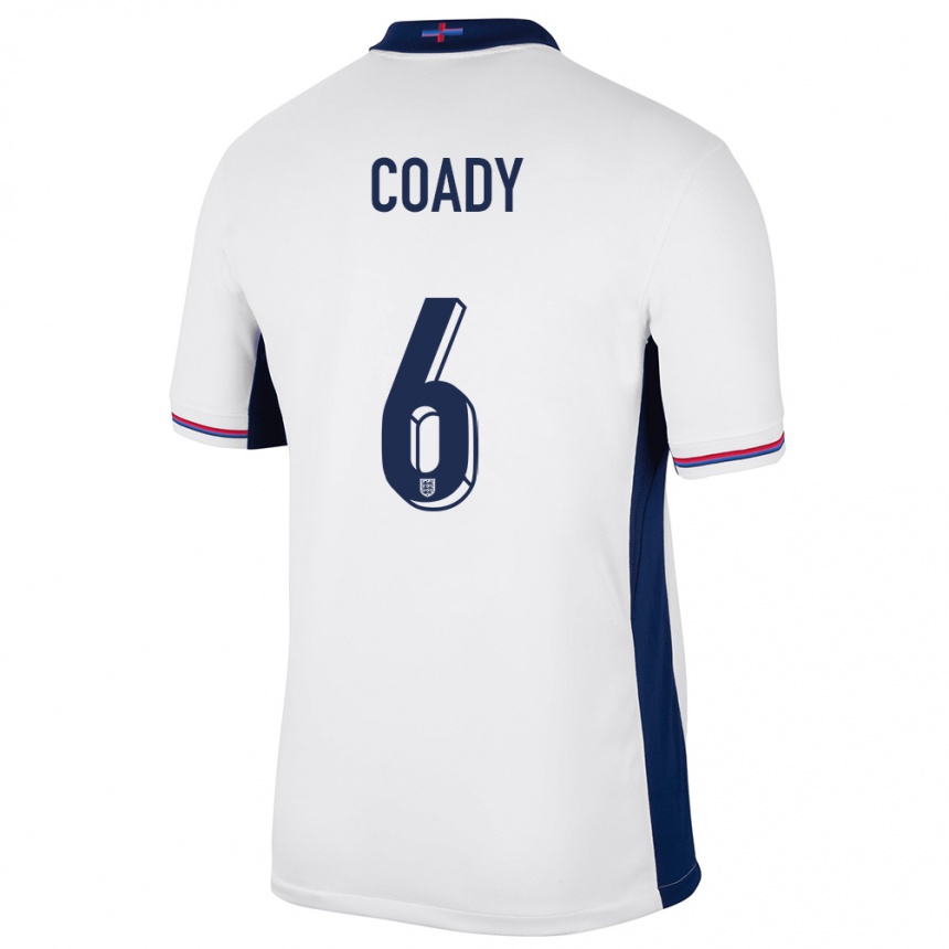 Kids Football England Conor Coady #6 White Home Jersey 24-26 T-Shirt Za