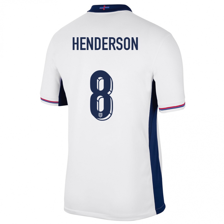 Kids Football England Jordan Henderson #8 White Home Jersey 24-26 T-Shirt Za