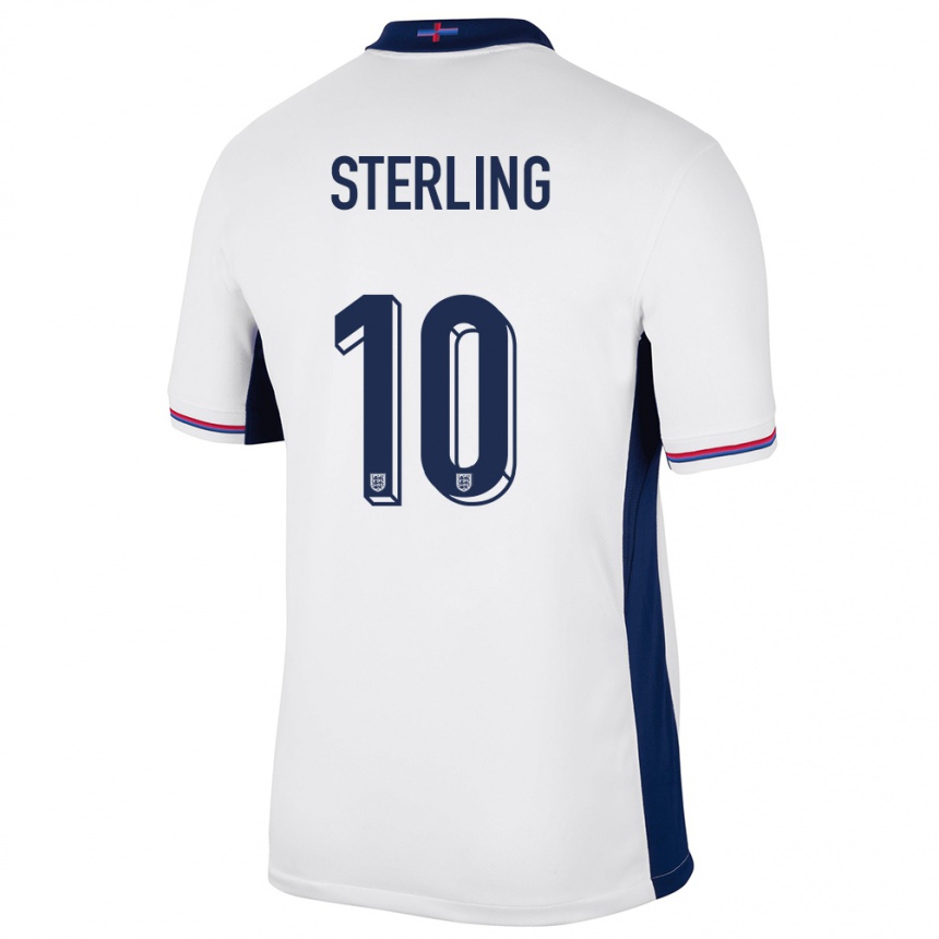 Kids Football England Raheem Sterling #10 White Home Jersey 24-26 T-Shirt Za