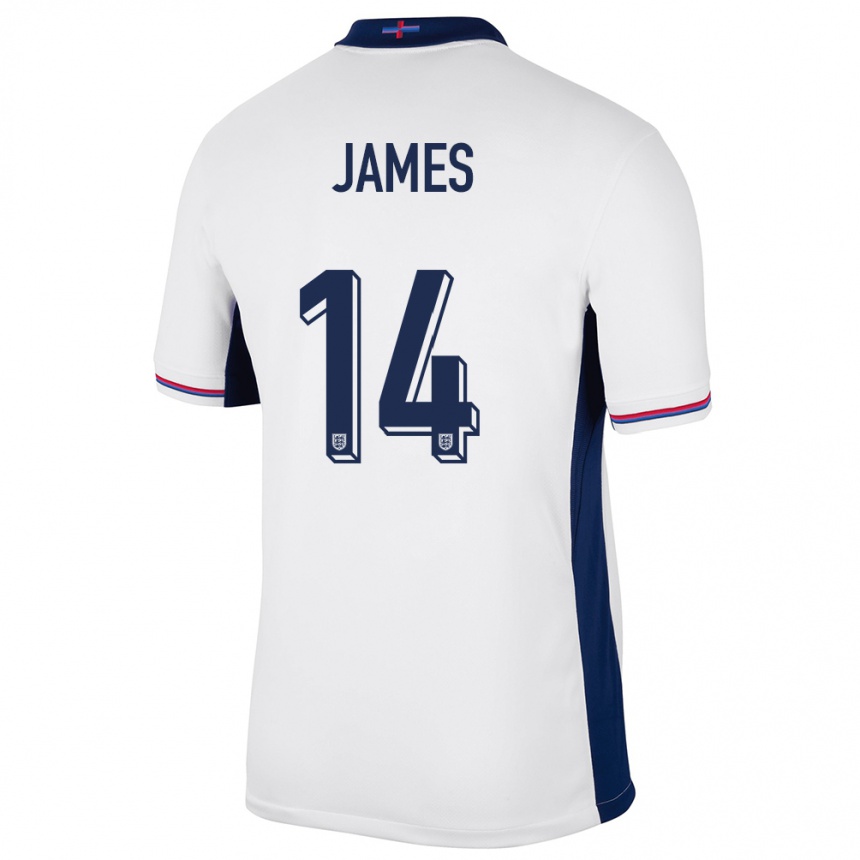 Kids Football England Reece James #14 White Home Jersey 24-26 T-Shirt Za