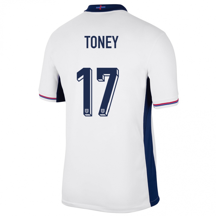 Kids Football England Ivan Toney #17 White Home Jersey 24-26 T-Shirt Za