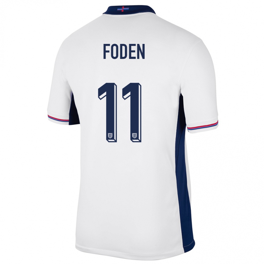 Kids Football England Phil Foden #11 White Home Jersey 24-26 T-Shirt Za