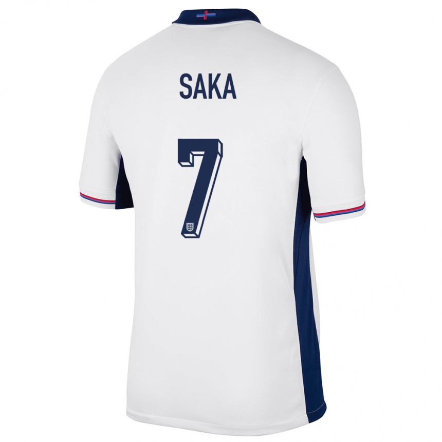 Kids Football England Bukayo Saka #7 White Home Jersey 24-26 T-Shirt Za