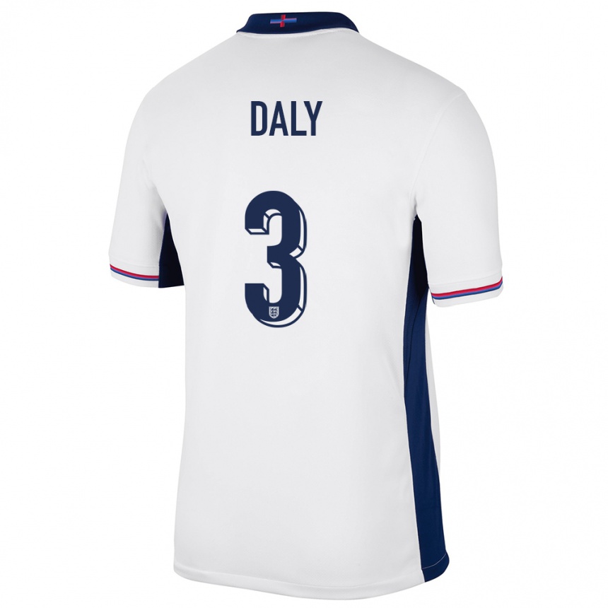 Kids Football England Rachel Daly #3 White Home Jersey 24-26 T-Shirt Za