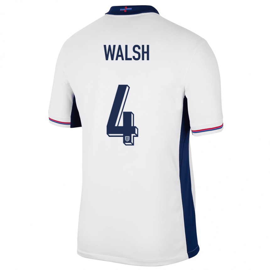 Kids Football England Keira Walsh #4 White Home Jersey 24-26 T-Shirt Za