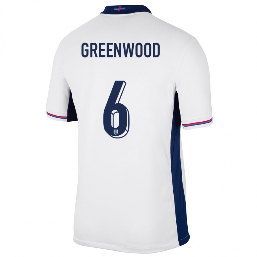 Kids Football England Alex Greenwood #6 White Home Jersey 24-26 T-Shirt Za