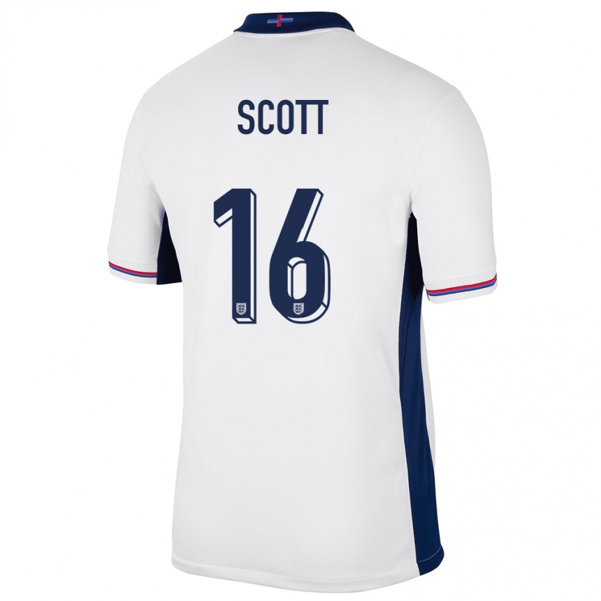 Kids Football England Jill Scott #16 White Home Jersey 24-26 T-Shirt Za