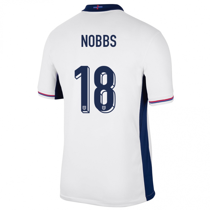 Kids Football England Jordan Nobbs #18 White Home Jersey 24-26 T-Shirt Za