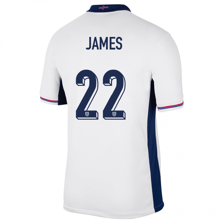 Kids Football England Lauren James #22 White Home Jersey 24-26 T-Shirt Za