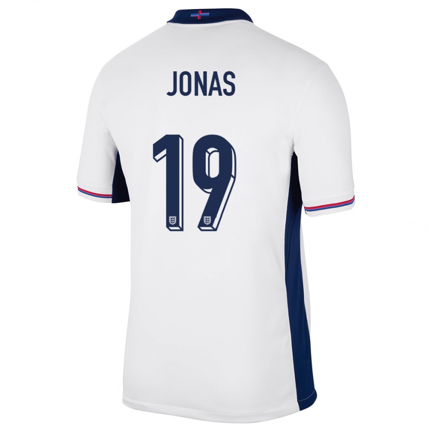 Kids Football England Lee Jonas #19 White Home Jersey 24-26 T-Shirt Za