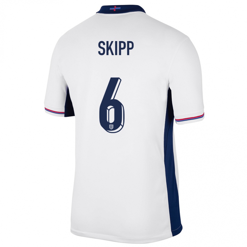 Kids Football England Oliver Skipp #6 White Home Jersey 24-26 T-Shirt Za