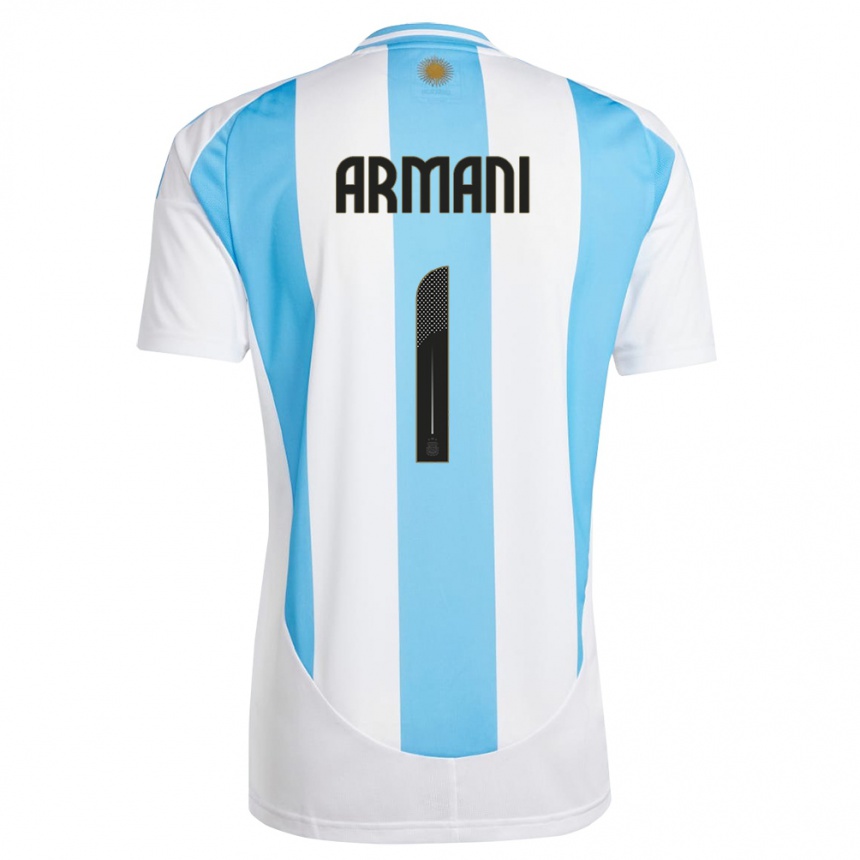 Kids Football Argentina Franco Armani #1 White Blue Home Jersey 24-26 T-Shirt Za