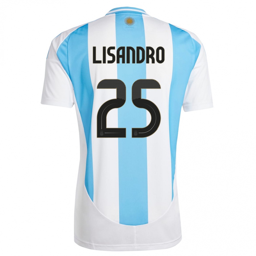 Kids Football Argentina Lisandro Martinez #25 White Blue Home Jersey 24-26 T-Shirt Za