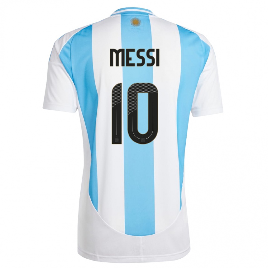 Kids Football Argentina Lionel Messi #10 White Blue Home Jersey 24-26 T-Shirt Za